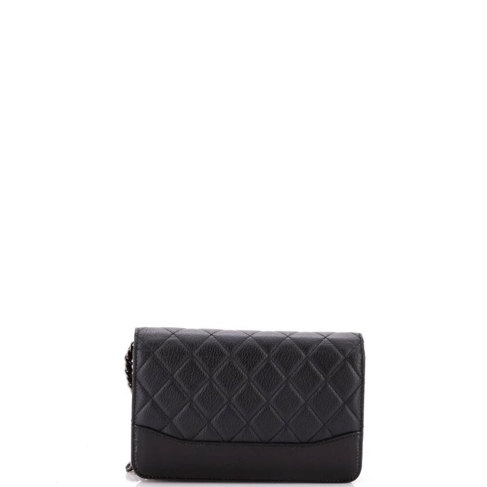 Chanel Gabrielle Wallet on Chain Quilted Aged Calfskin Black - Picture 3 of 9